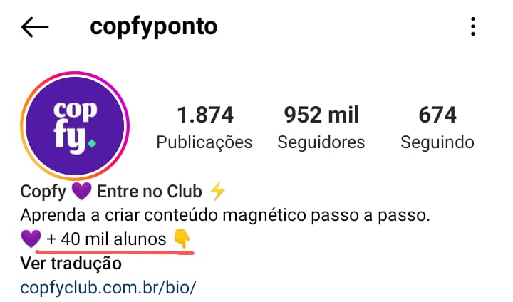 autoridade, biografia, instagram